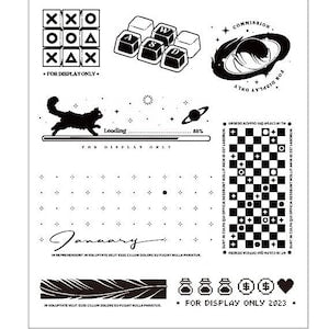 Planet,Star Rubber Stamps Set