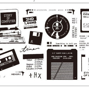 Computer Memory Card,Music Record Rubber Stamps Set