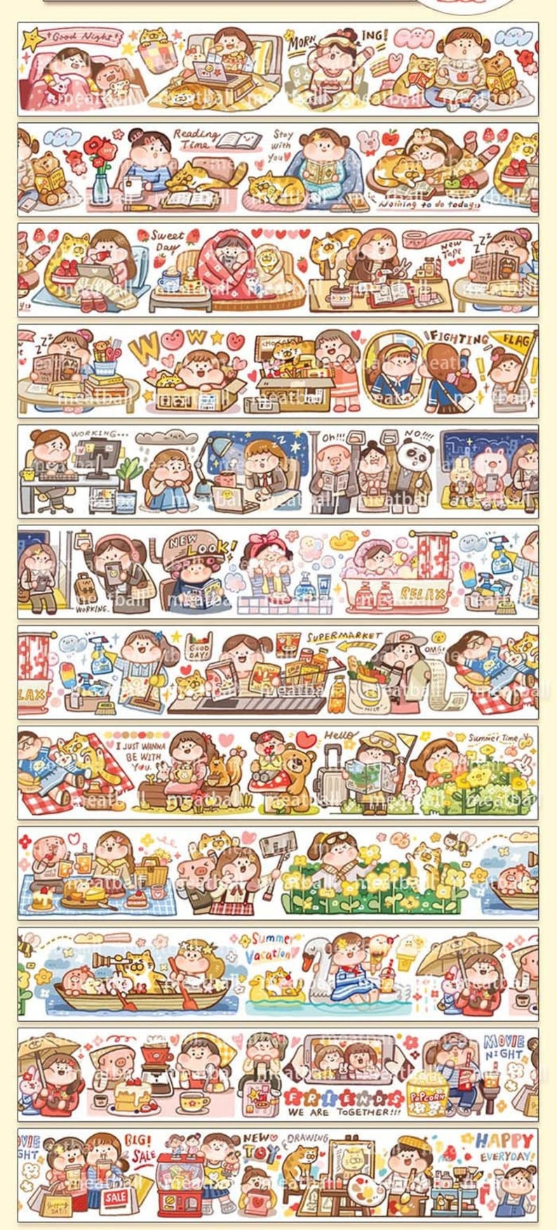 Daily Life Activity Washi Tape