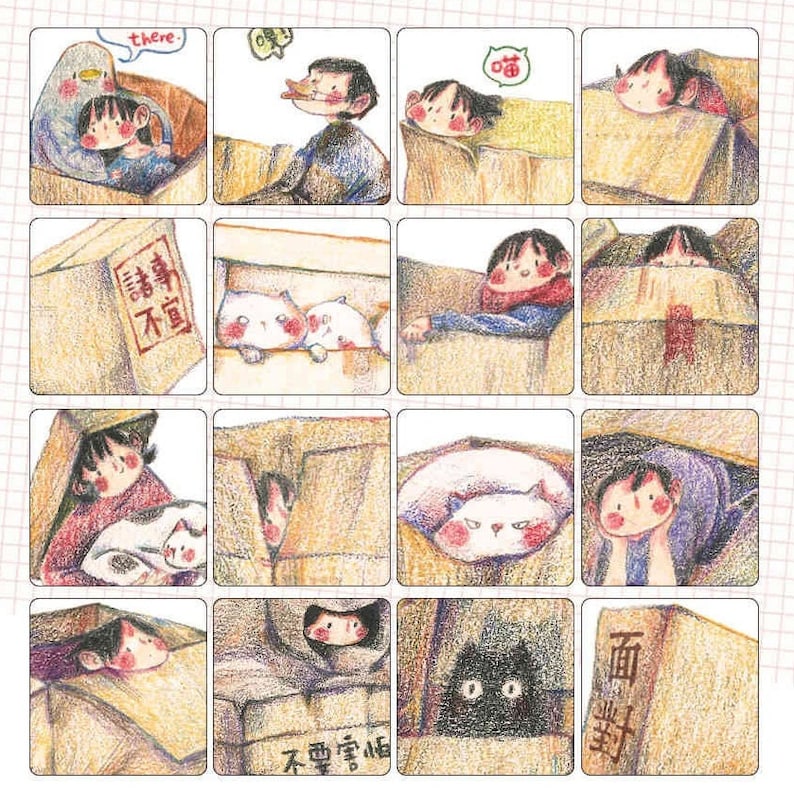 Cats in Safe House Washi Tape, Nailyo-24