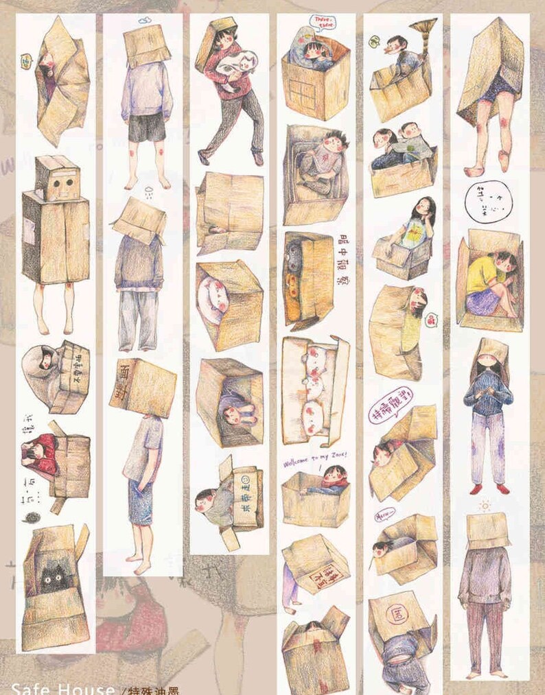 Cats in Safe House Washi Tape, Nailyo-24