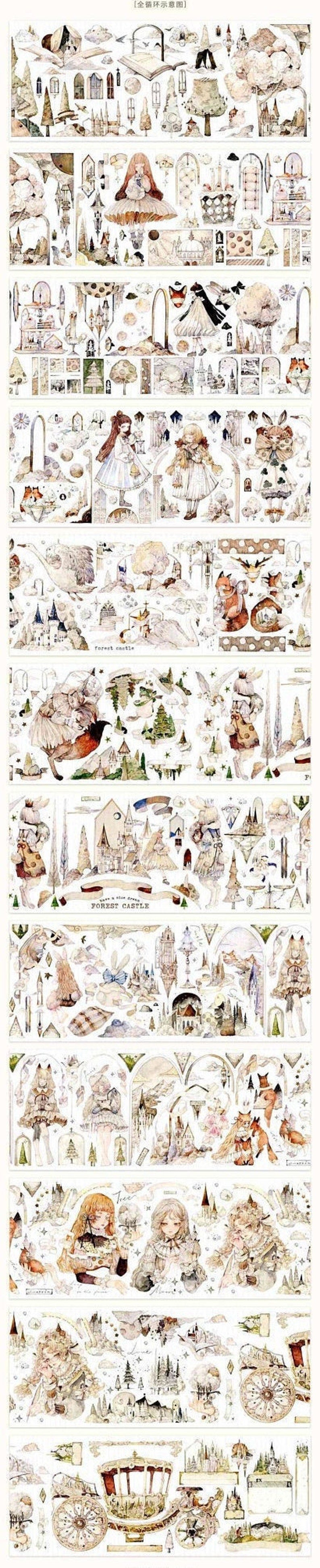 Girl in Forest Castle Christmas Washi/PET Tape