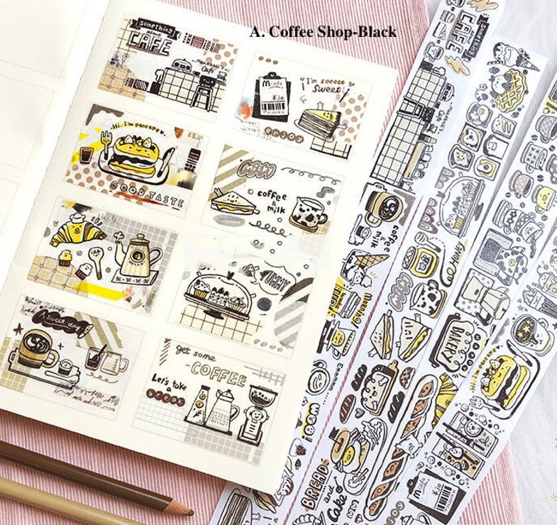 Coffee, Cake Shop, Cafe Washi Tape