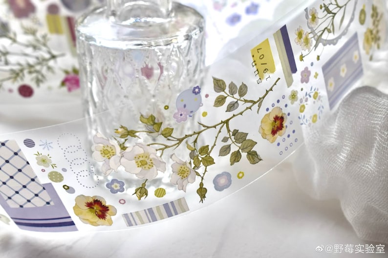 Wild Rose Flower Washi/PET Tape