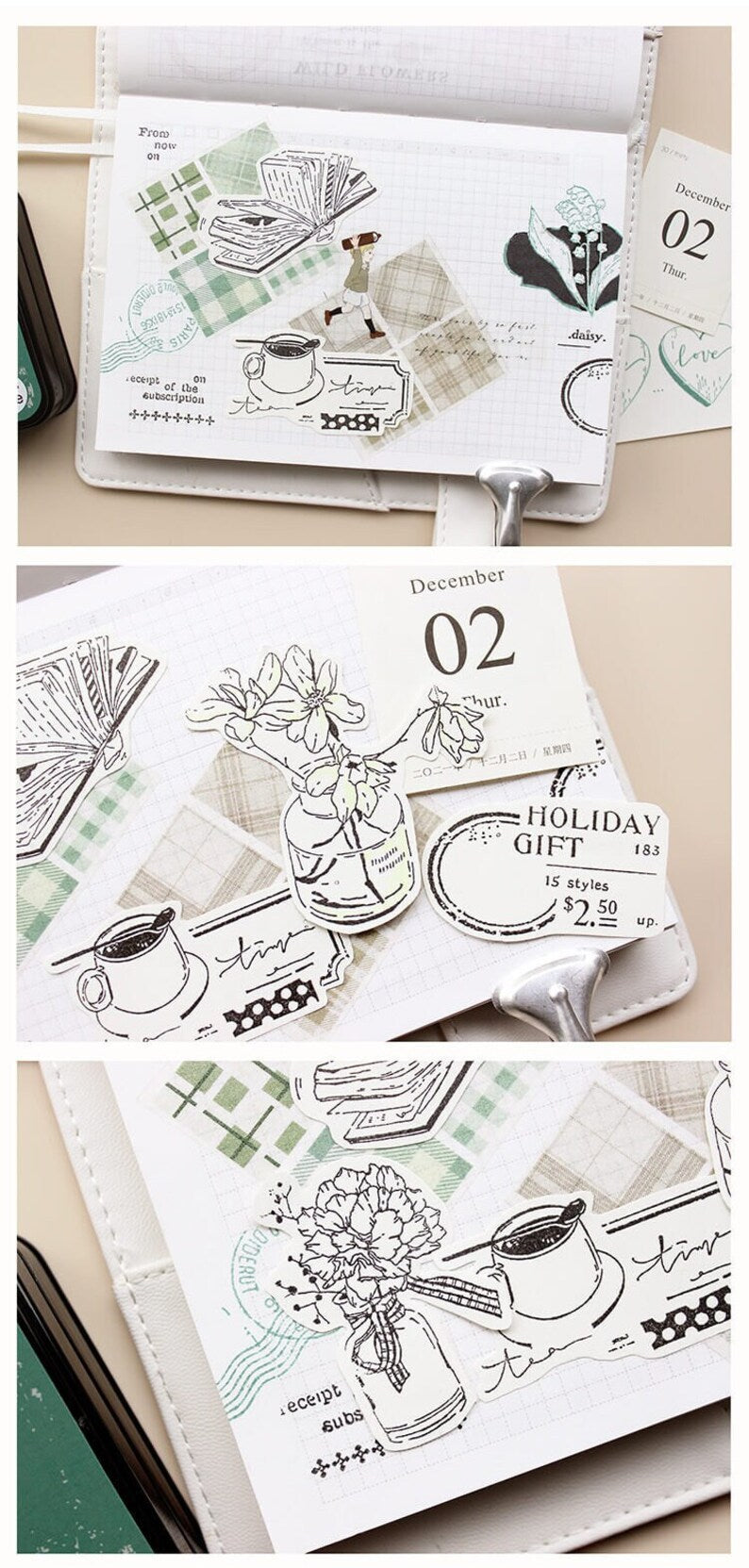 Afternoon Tea Coffee Book Rubber Stamps Set