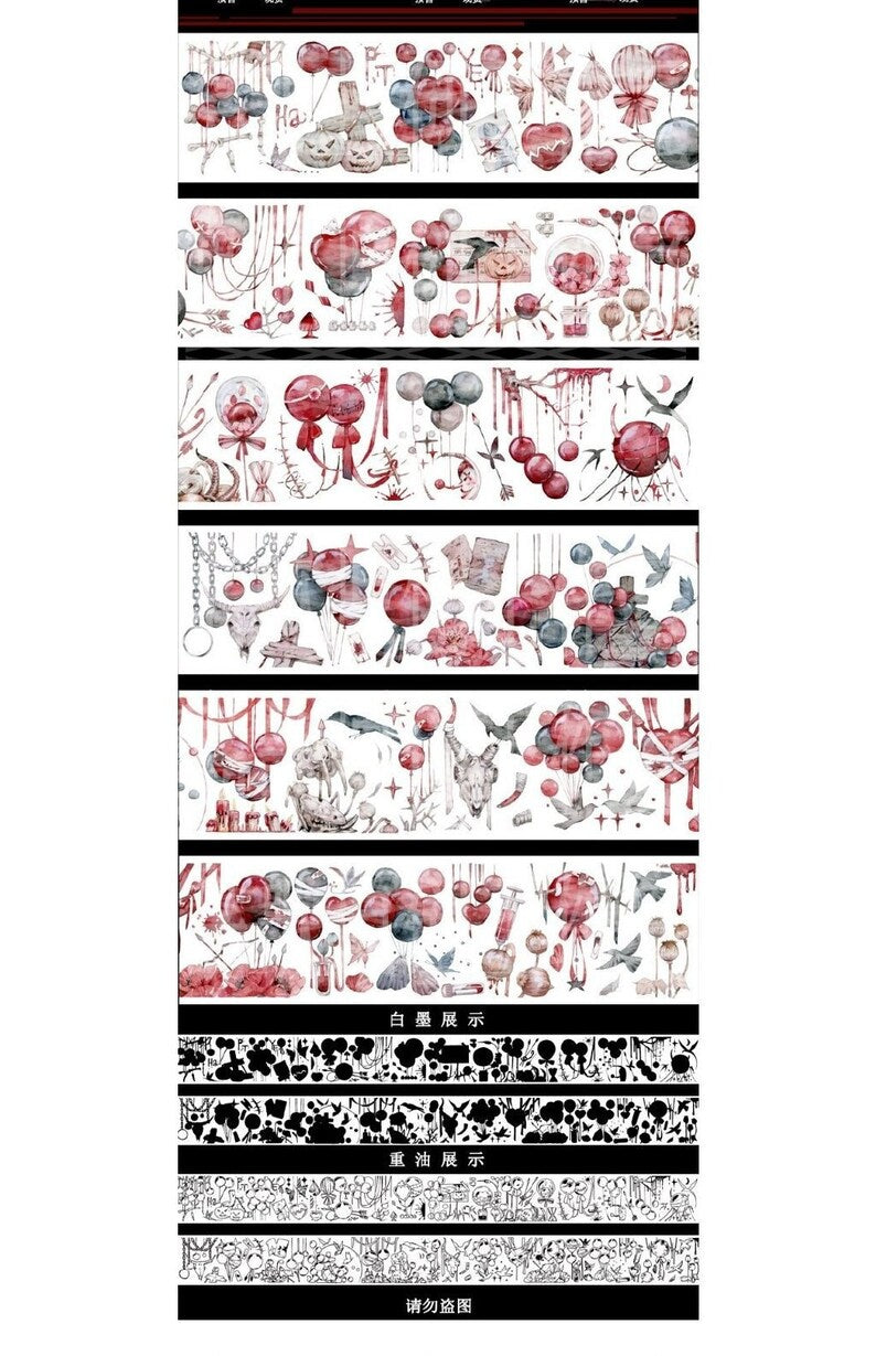 Horror Bone Blood Washi/PET Tape