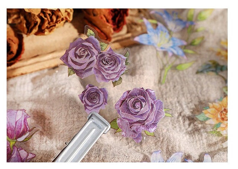 Purple Rose Stickers Pack