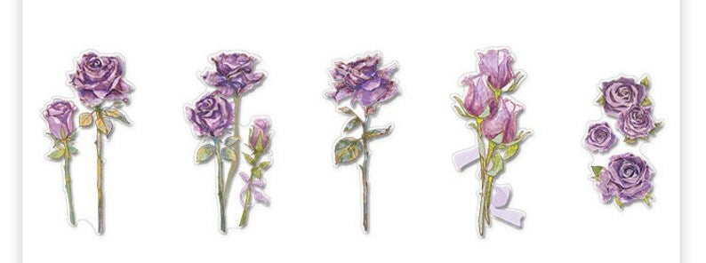 Purple Rose Stickers Pack