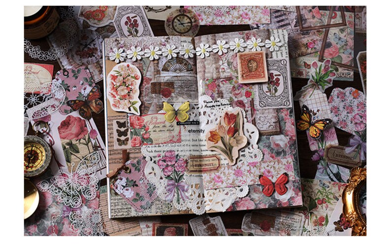 100pcs Flower Junk Journal Kit