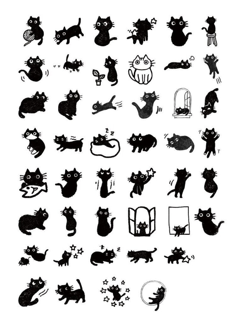 Balck Cats Stickers Pack