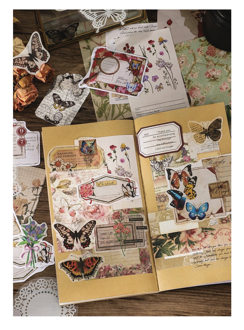 260pcs Nature Flowers Junk Journal Kit