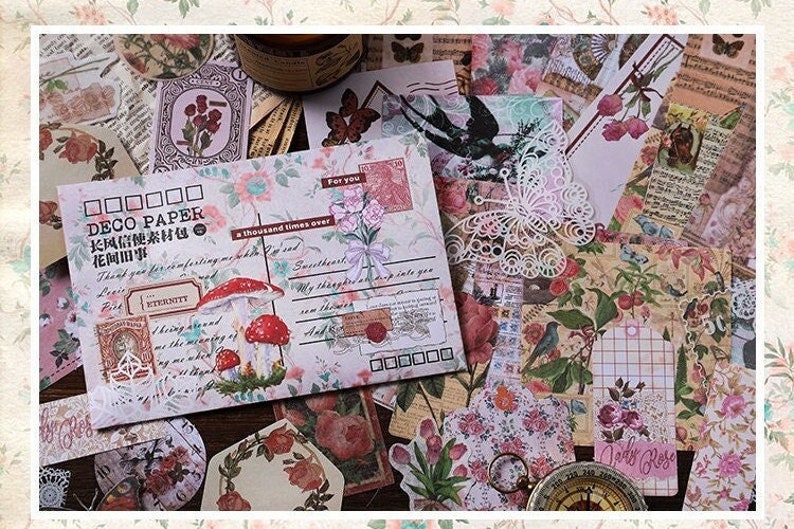 100pcs Flower Junk Journal Kit