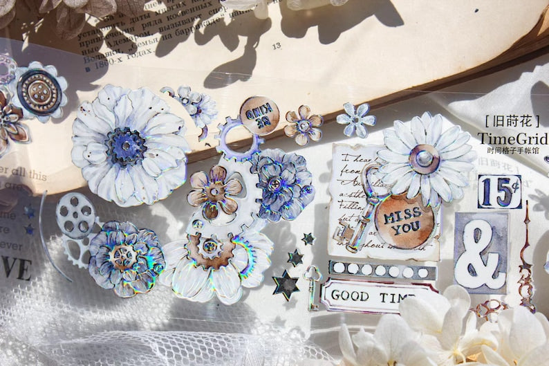 Mechanical Gears, Film, Flowers Washi/PET Tape