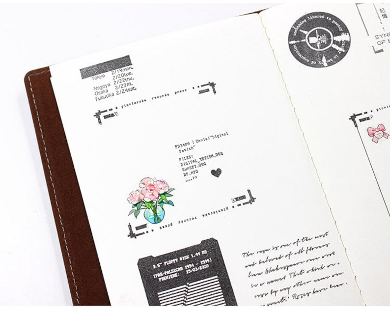 Computer Memory Card,Music Record Rubber Stamps Set