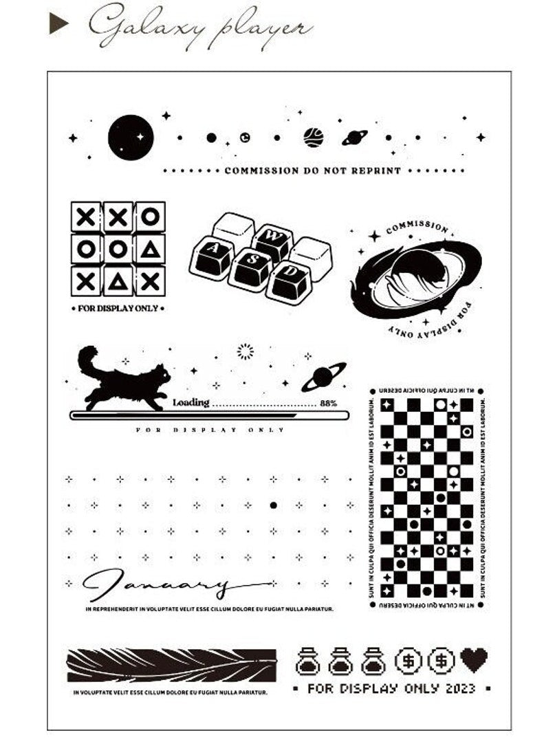 Planet,Star Rubber Stamps Set