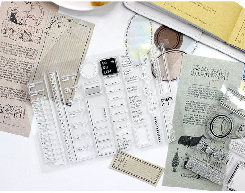 Timeline Rubber Stamps Set