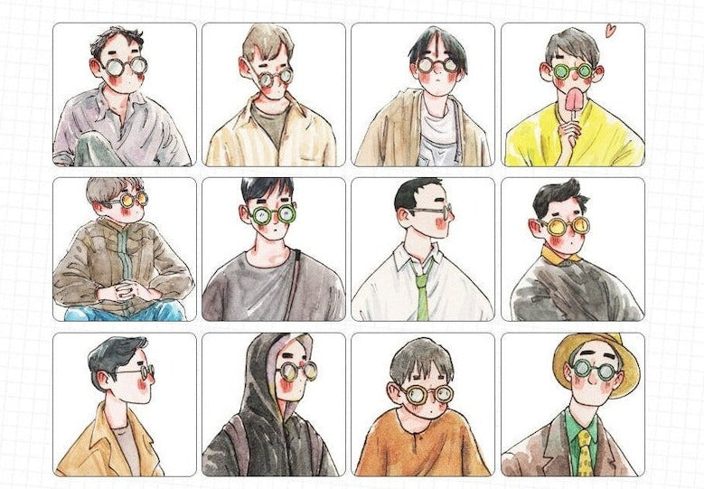 Boy Wear Glasses Washi Tape, Nailyo-66