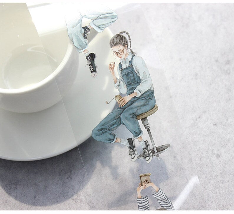 Drink Coffee Girl PET Tape