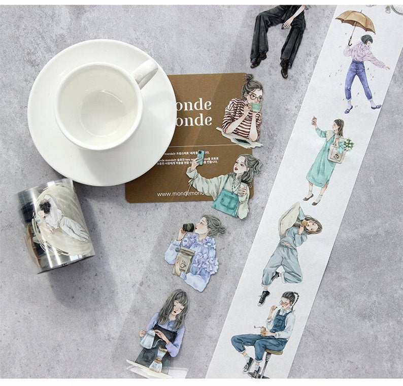 Drink Coffee Girl PET Tape