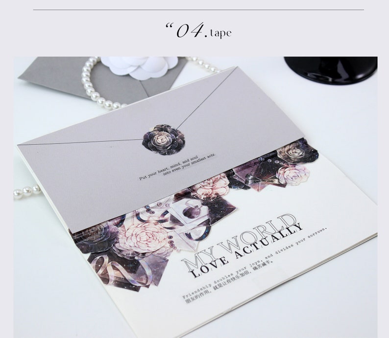 Camellia Flowers, Invitation Card PET Tape