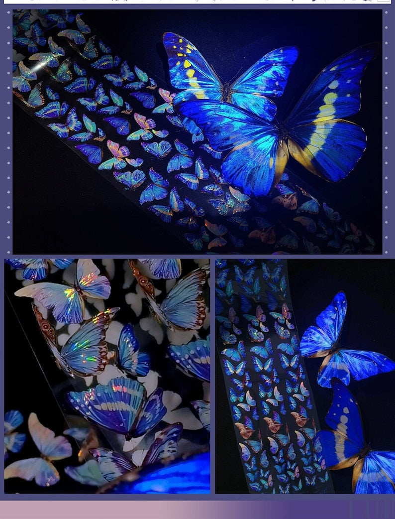 Blue Shine Butterfly PET Tape