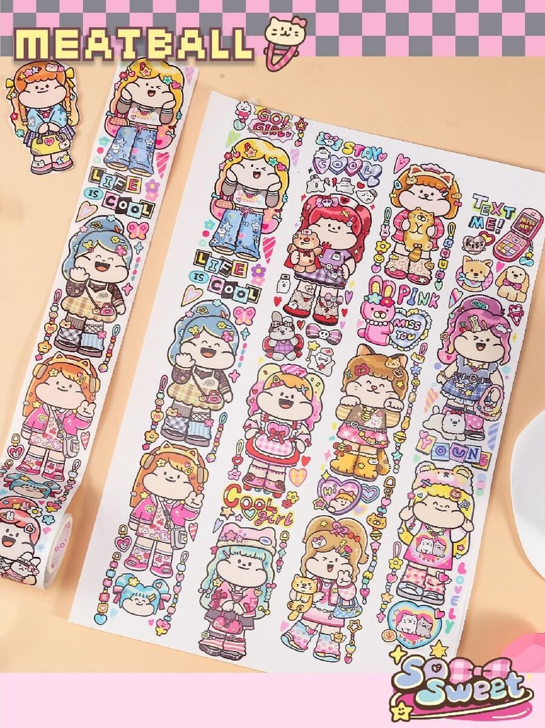 Y2K Sweet Cool Girl Washi Tape