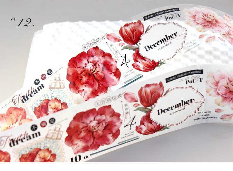 Red Flower, Phrase & Saying PET Tape