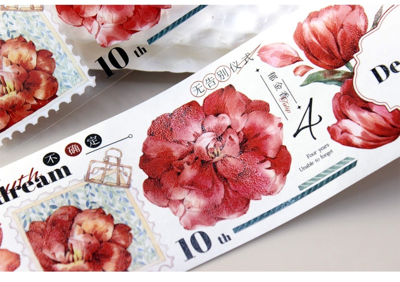 Red Flower, Phrase & Saying PET Tape