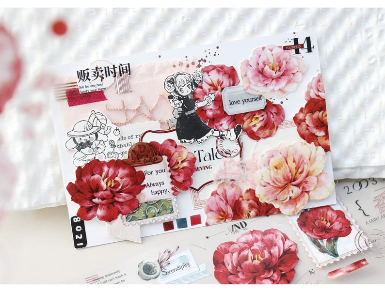 Red Flower, Phrase & Saying PET Tape