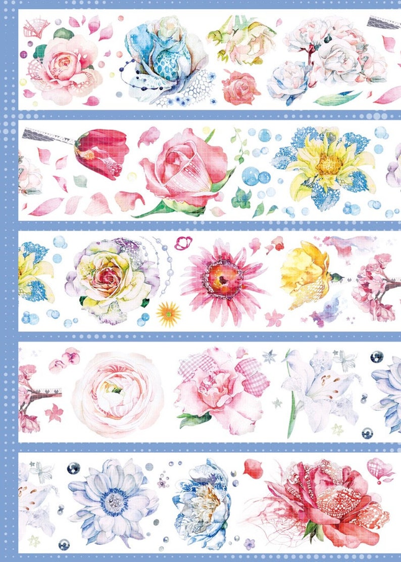 Assorted Blooming Flowers Washi Tape