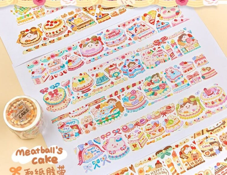 Birthday Cake Meatball Washi Tape