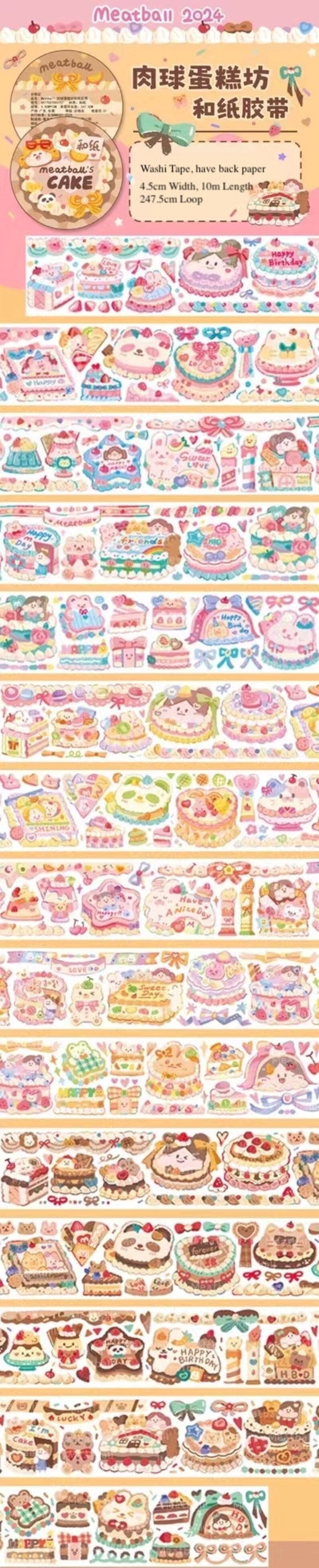 Birthday Cake Meatball Washi Tape