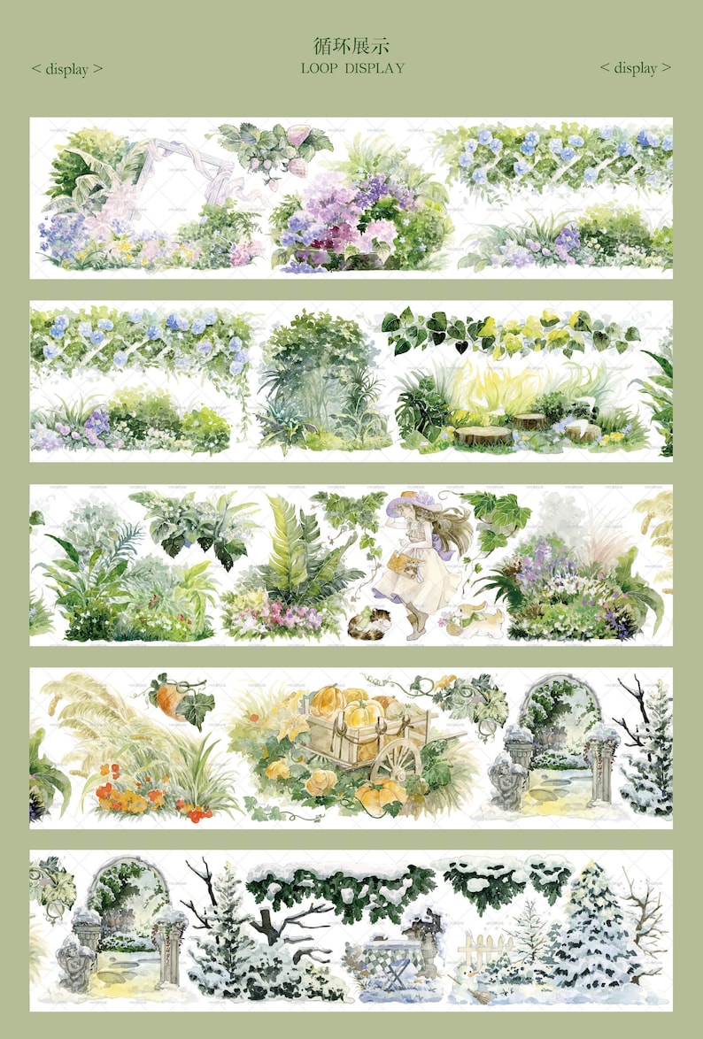 Fairyland Wild Field Washi/PET Tape