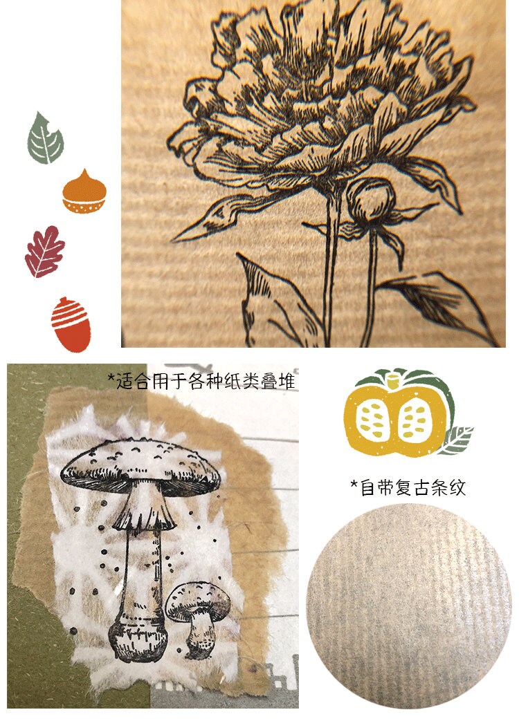 35pcs Vintage Scrapbook Paper Kit for Junk Journal, Handmade Paper Journal Kit, Journal Ephemera Pack, Much01
