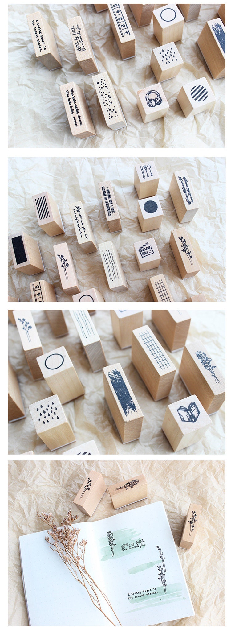 Mini Planner Rubber Stamps Set, Background Rubber Stamp Vintage, Wood Stamps Rubber, Scrapbook Kit, Junk Journal Kit