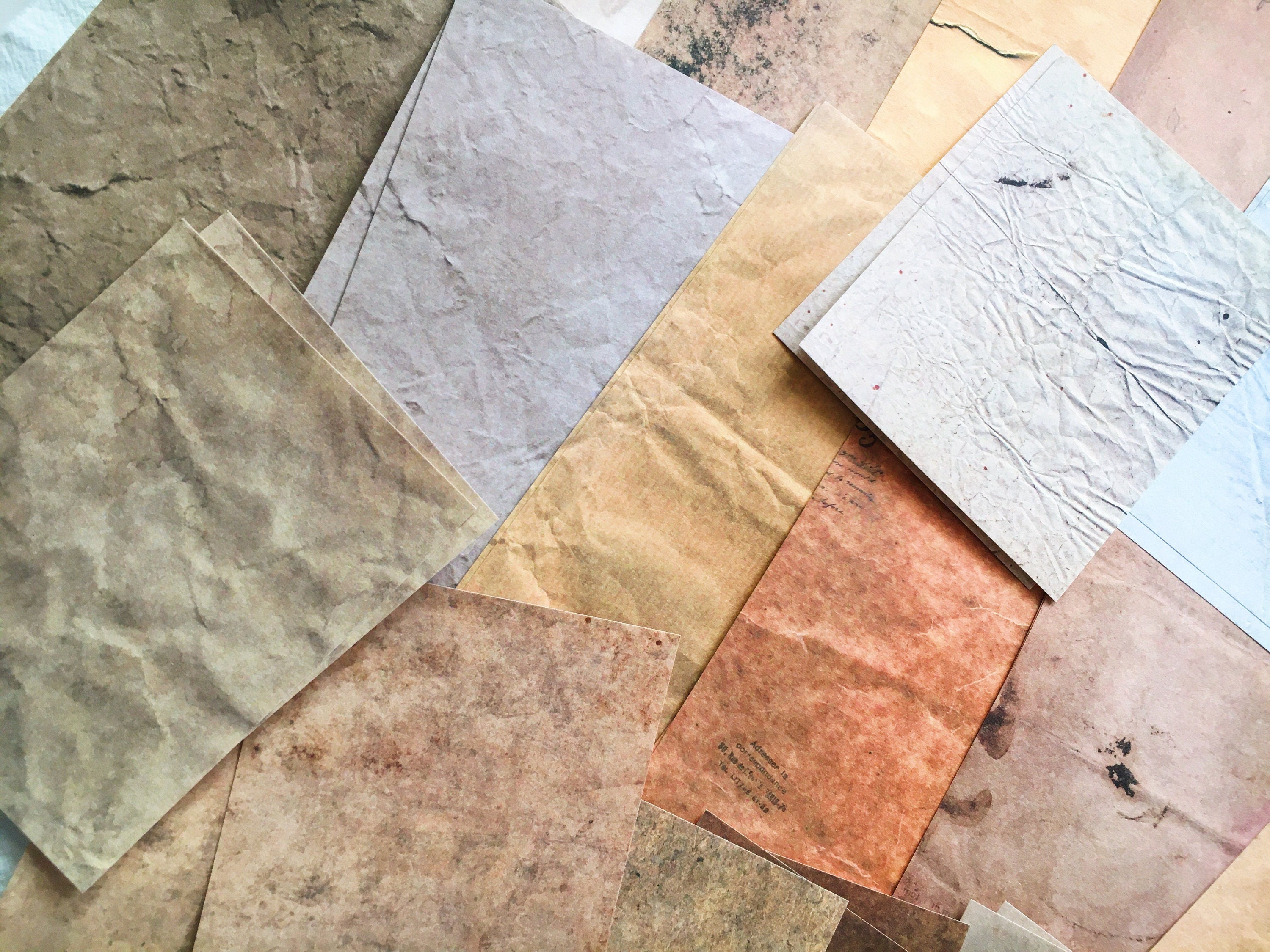 60pcs Fold Line Junk Jounal Kit, Decoupage Paper, Junk Journal Handmade, Scrapbook, AL044