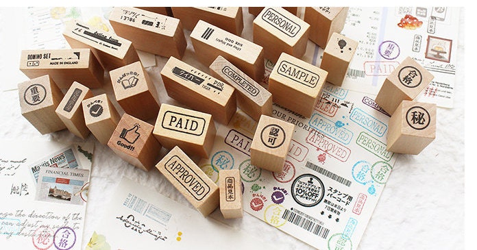 Marks Mini Wooden Stamps