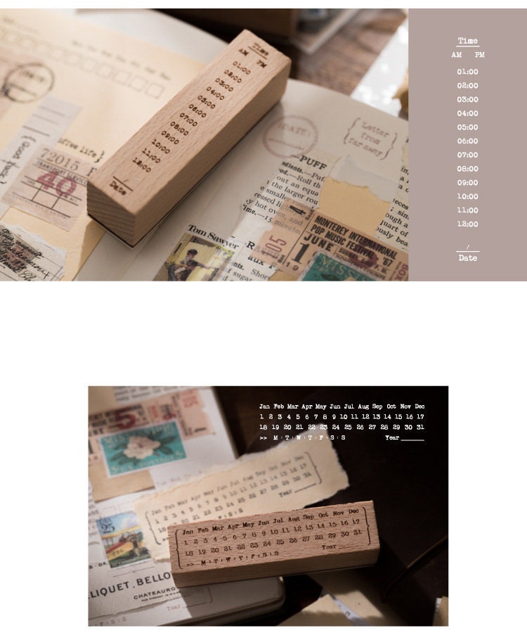 Planner Stamps, Calendar Rubber Stamp, Habit Tracker, Bullet Journal Stamp, Junk Journal, Monthly Planner, To DO List, Blessing Word Stamp