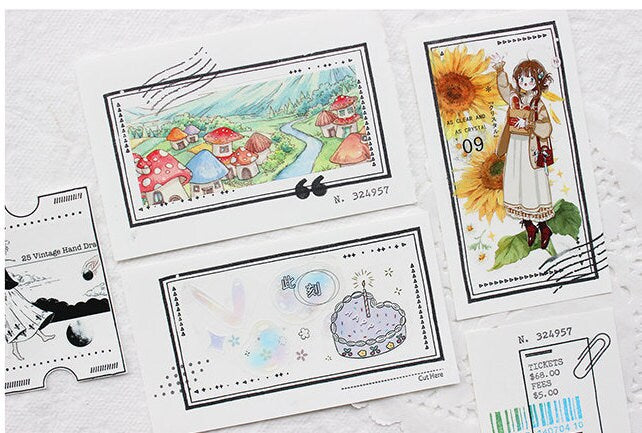 Collage Cards Rubber Stamps Set