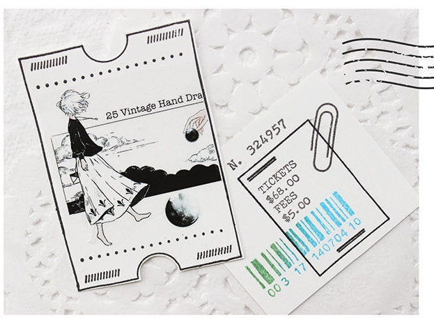 Collage Cards Rubber Stamps Set