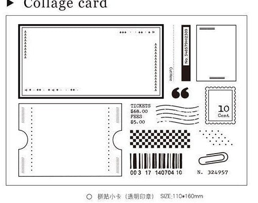 Collage Cards Rubber Stamps Set