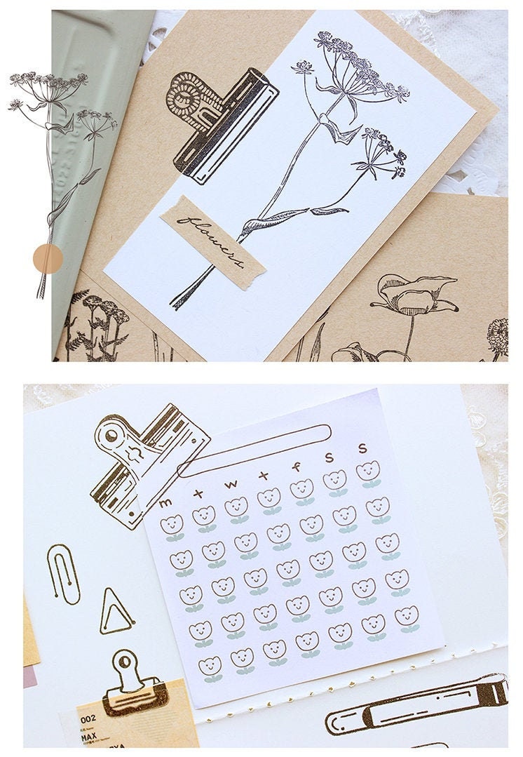 Clips Rubber Stamps Set