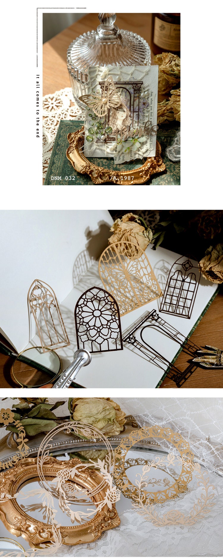 Hollowed Junk Journal Kit, Butterfly, Window, Flower Ring