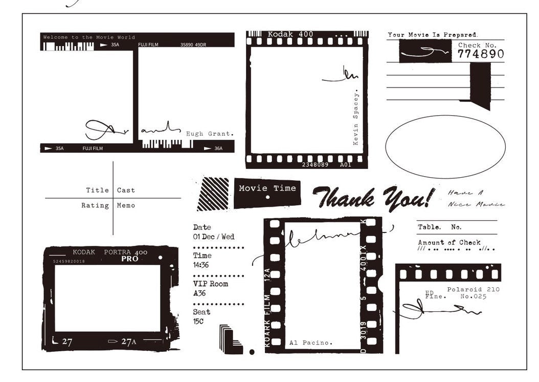 Film Rubber Stamps Set