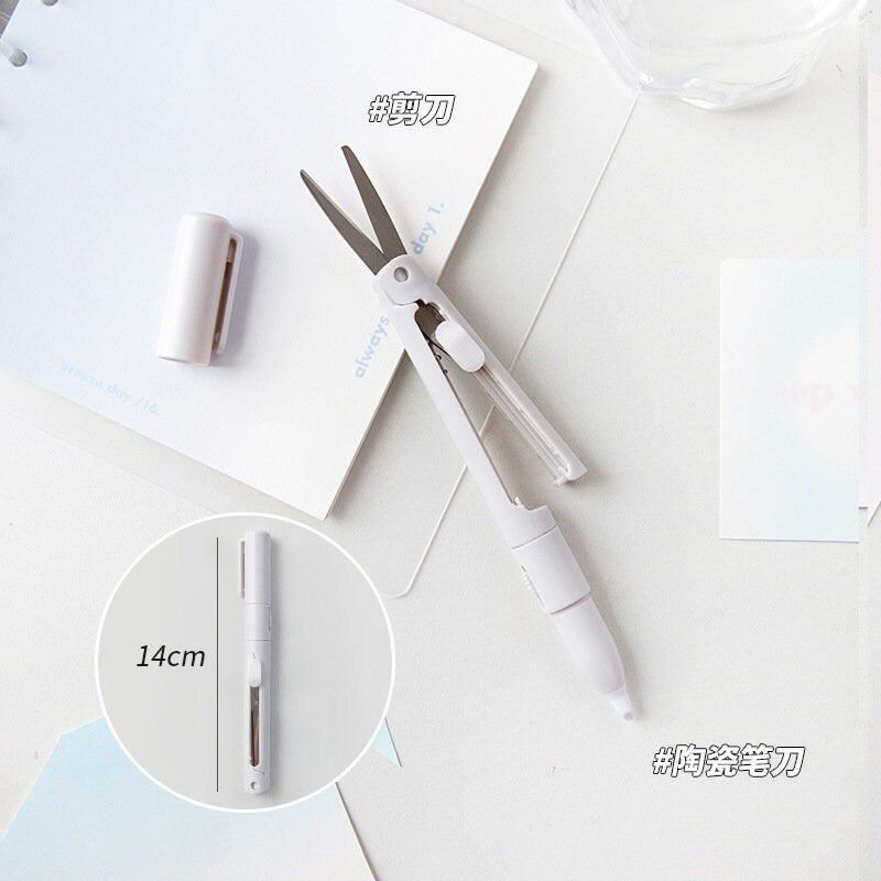 Portable Scissor, Double Head, Back to School Supplies, Office Supplies, Stationery Scissors, Morandi Color, AL844