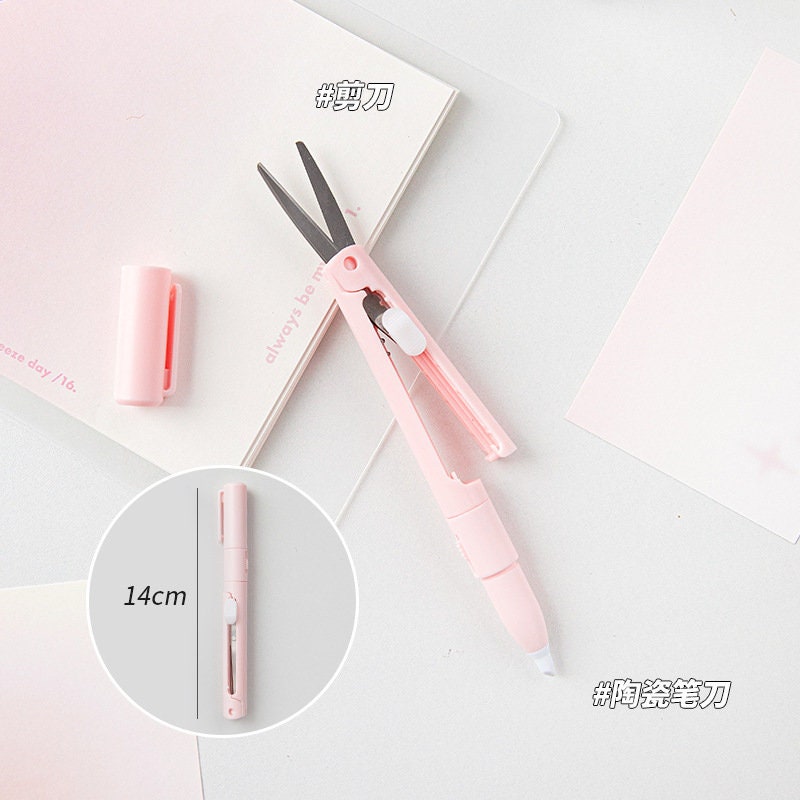 Portable Scissor, Double Head, Back to School Supplies, Office Supplies, Stationery Scissors, Morandi Color, AL844