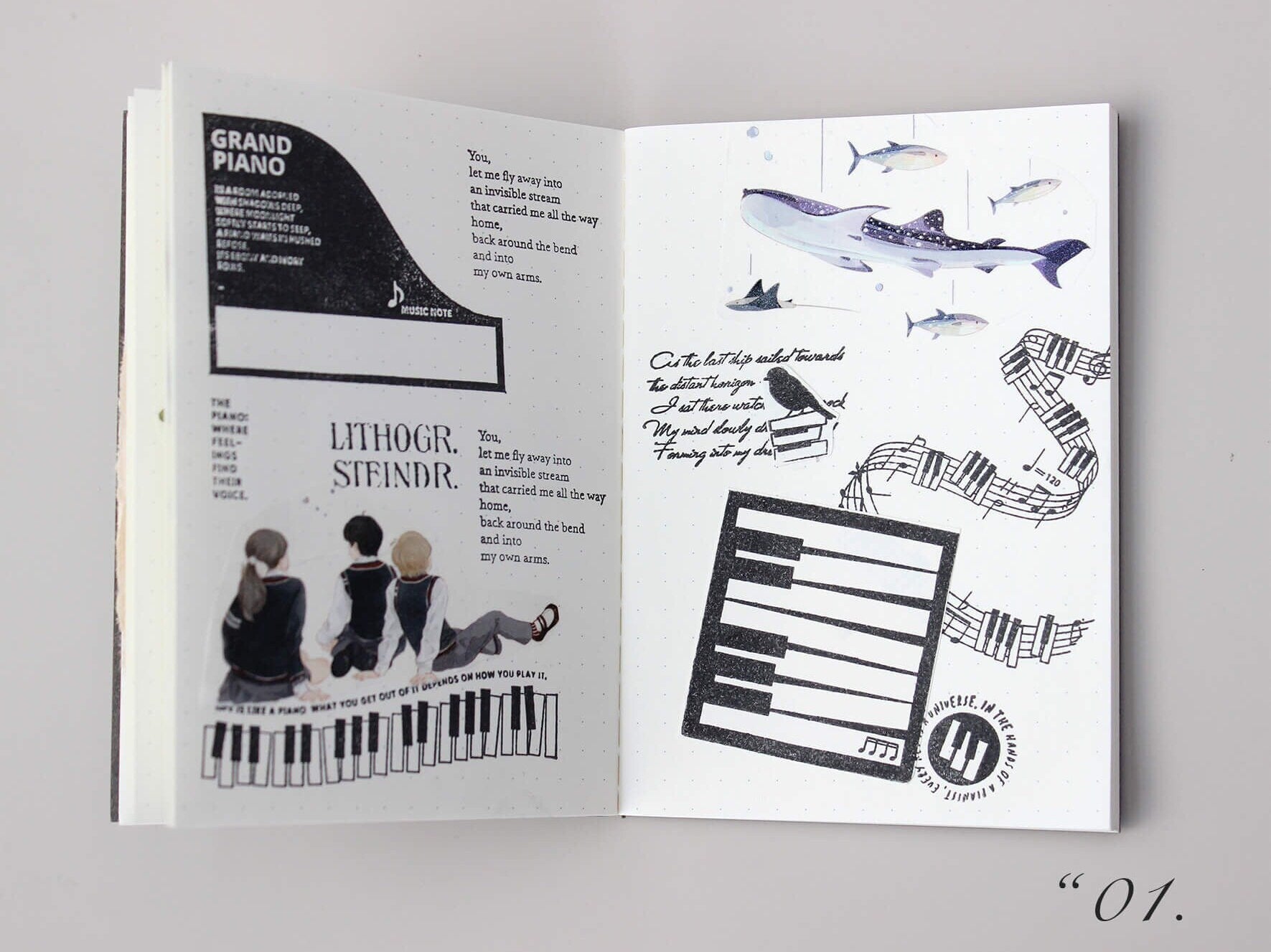 Piano Moment, Music Rubber Stamps Set