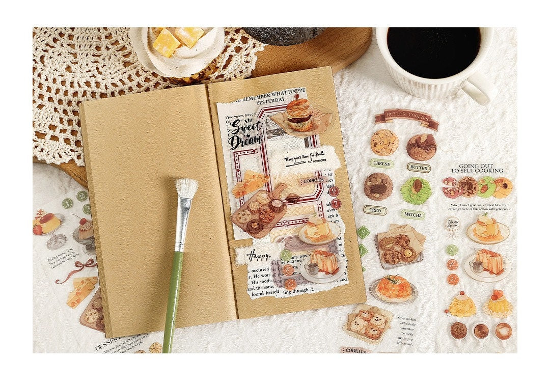 Bread, Cake, Dessert Stickers Sheet