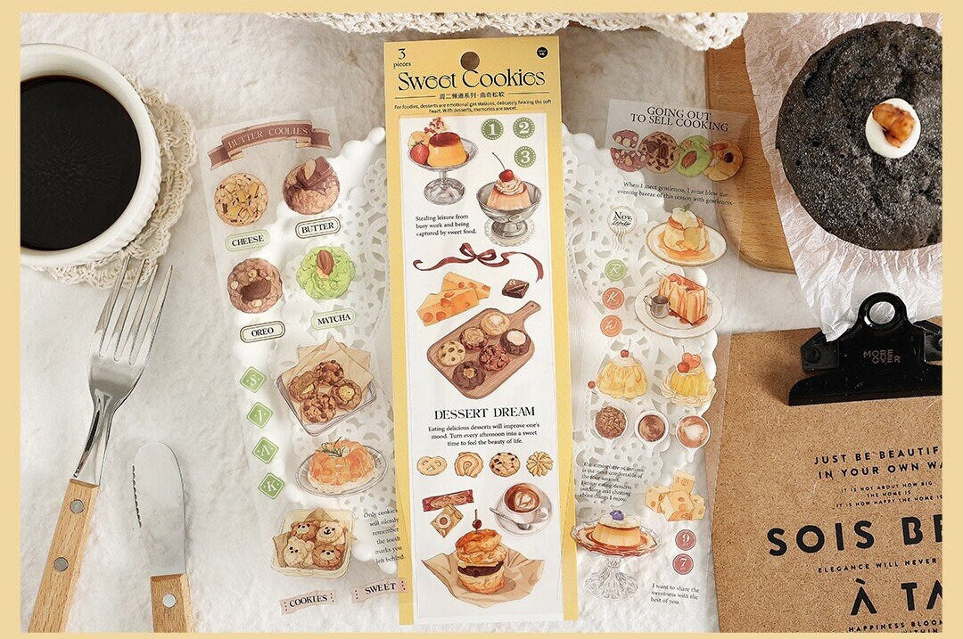 Bread, Cake, Dessert Stickers Sheet