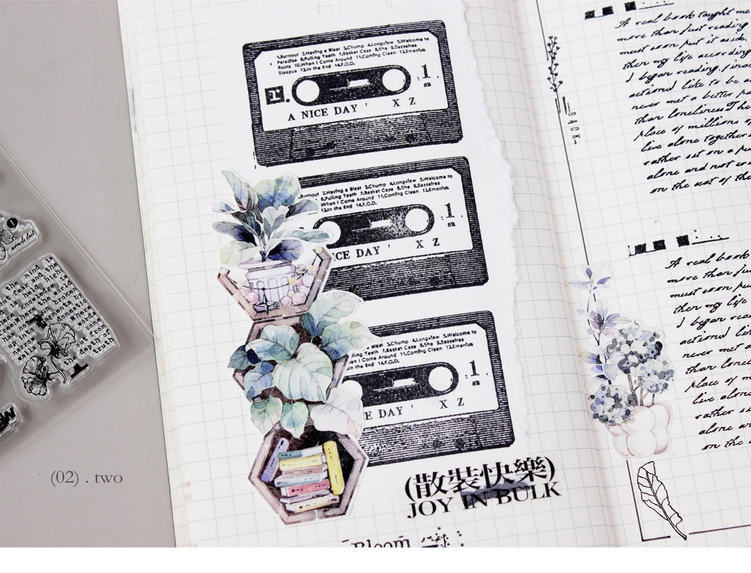 Flower Frame Rubber Stamps, Rubber Stamps Set, Bullet Journal Stamp, Junk Journal, Mood-389